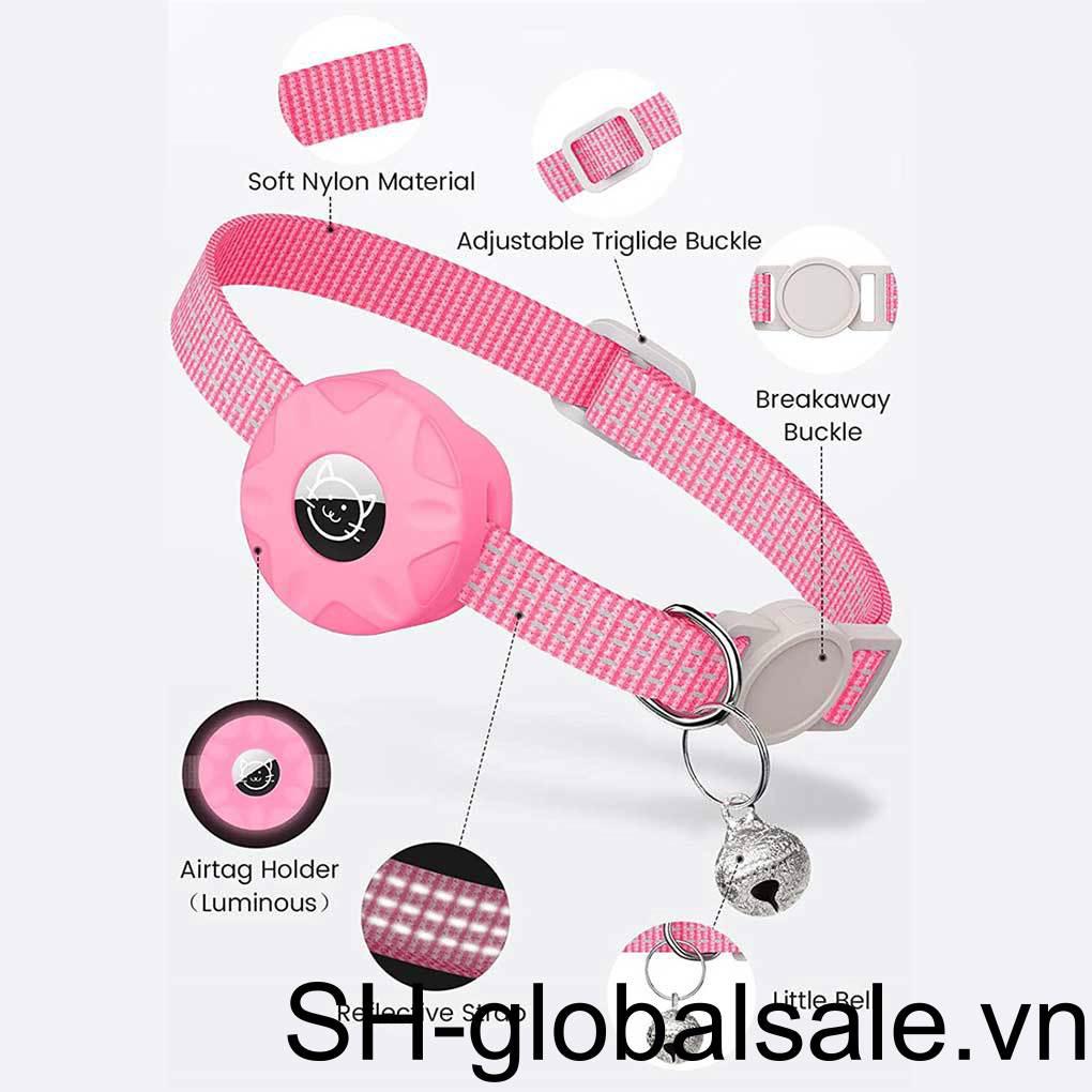 Vòng Cổ Bằng Polyester Chống Nước Chống Sốc Họa Tiết Sọc Phản Quang Cho Thú Cưng