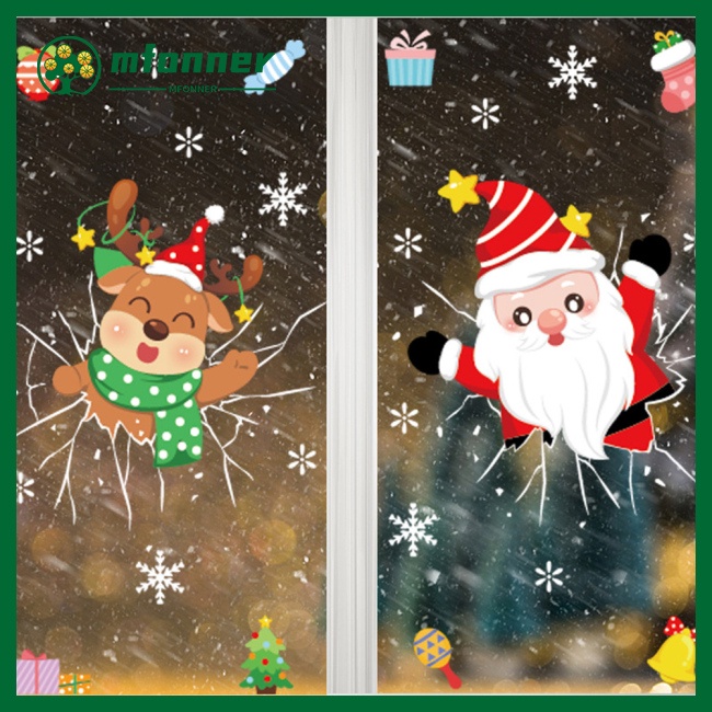 Set 2 Miếng Dán Cửa Sổ Trang Trí Giáng Sinh