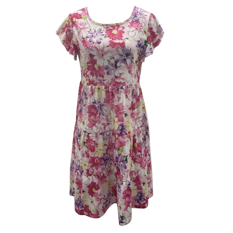 Đầm Midi Tay Ngắn Cổ Chữ V Dáng Rộng In Họa Tiết Hoa Thời Trang Xuân Hè 2023 Dành Cho Bạn Nữ