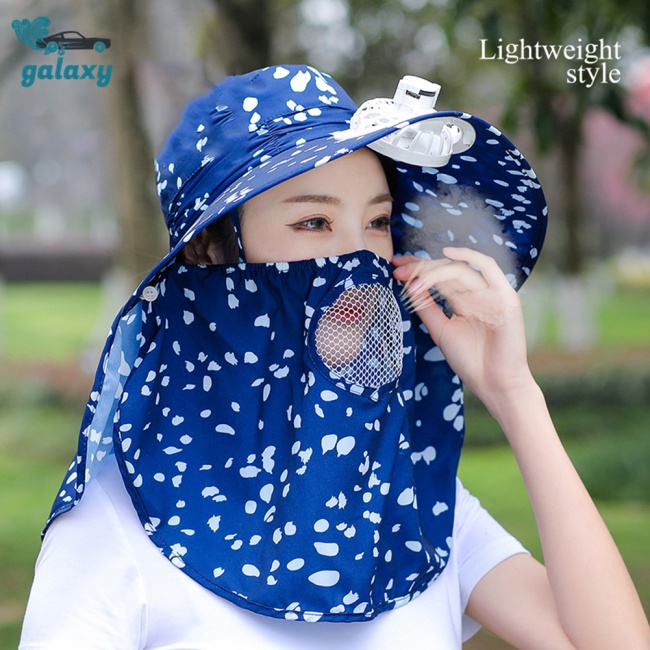 Galaxy Nón Tai Bèo Chống Nắng Có Tấm Che Mặt Thoáng Khí Thời Trang Mùa Hè Cho Nữ
