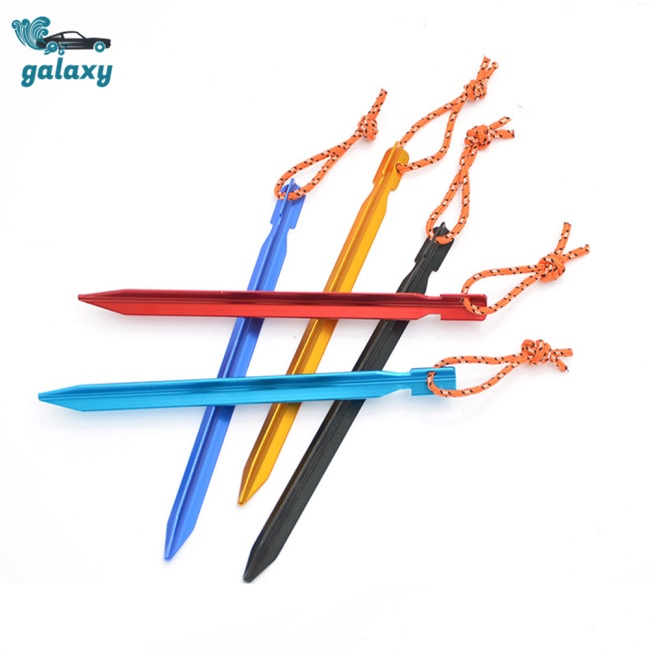 Cọc Giăng Lều Hình Chữ V Ba Mặt Bằng Hợp Kim Nhôm Siêu Nhẹ 23cm (Có Dây Buộc)