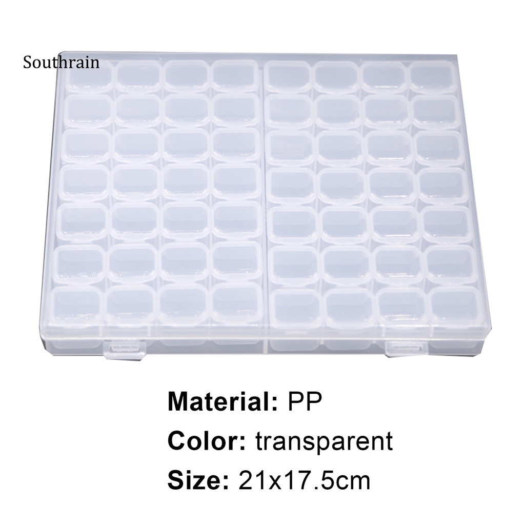 Hộp Đựng Đồ Trang Trí Móng Tay Nghệ Thuật 56 Ngăn Bằng Nhựa PP Chất Lượng Cao Kèm Nắp Đậy Tiện Lợi Dành Cho