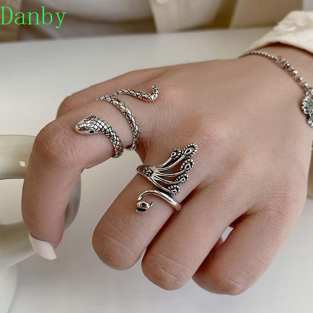 Nhẫn Hở Hình Chim Công Cổ Điển|Dây Chuyền Hợp Kim Hình Rắn Độc Đáo Thời Trang