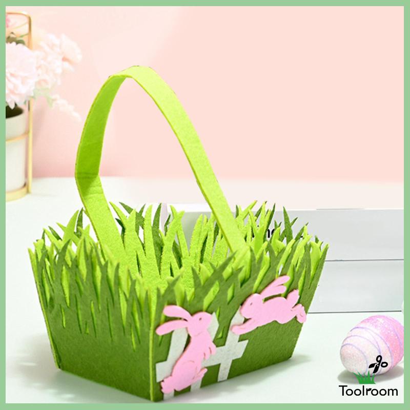 Giỏ Đựng Trứng Phục Sinh Bằng Vải Không Dệt Có Tay Cầm Tiện Dụng