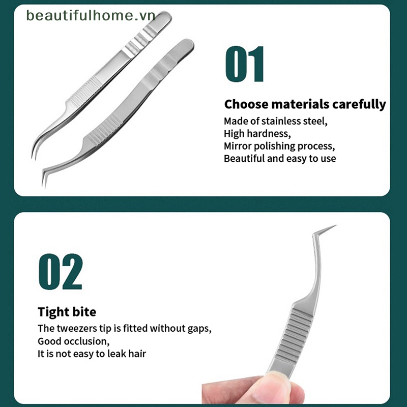 1 Nhíp Đầu Cong / Thẳng / Nhíp Làm Đẹp Lông Mi / Lông Mày Chuyên Dụng