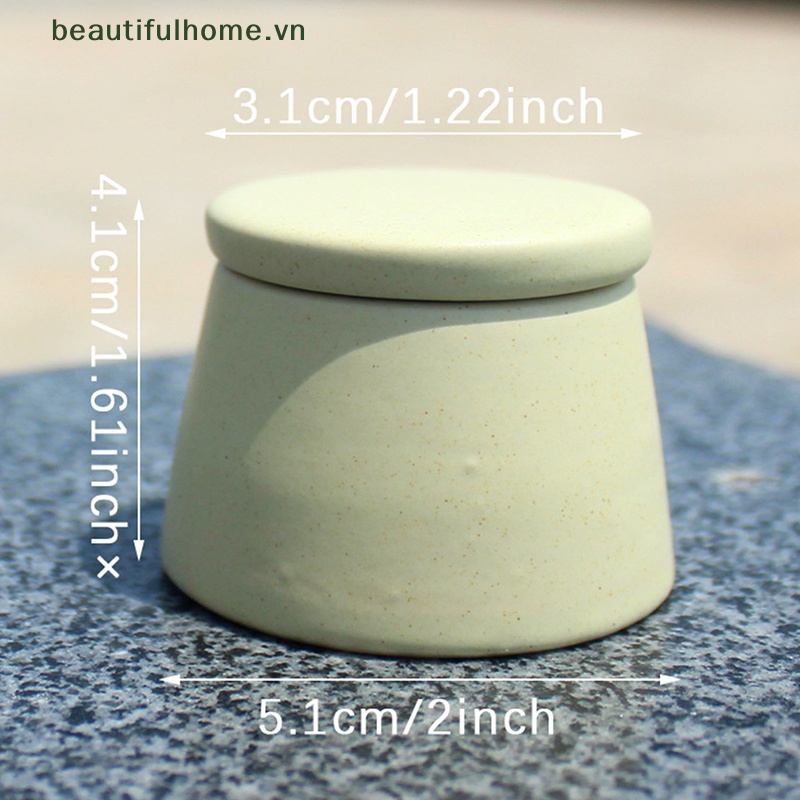 Cốc Sứ Dày Đựng Dung Dịch Tẩy Sơn Móng Có Nắp Đậy Tiện Dụng