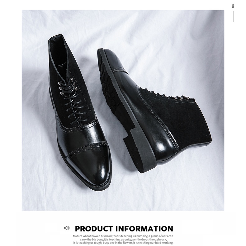 Giày Boot Da Cổ Cao Có Dây BuộC Cho Nam size 38-46