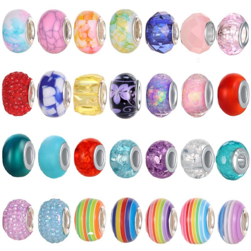 Chuỗi Hạt Tròn Nhiều Màu Sắc Dùng Làm Vòng Tay / Vòng Tay Pandora DIY
