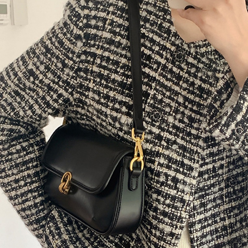 Ielgy Túi Xách baguette Thiết Kế Có Khóa Cài Phong Cách retro Cao Cấp Dành Cho Nữ