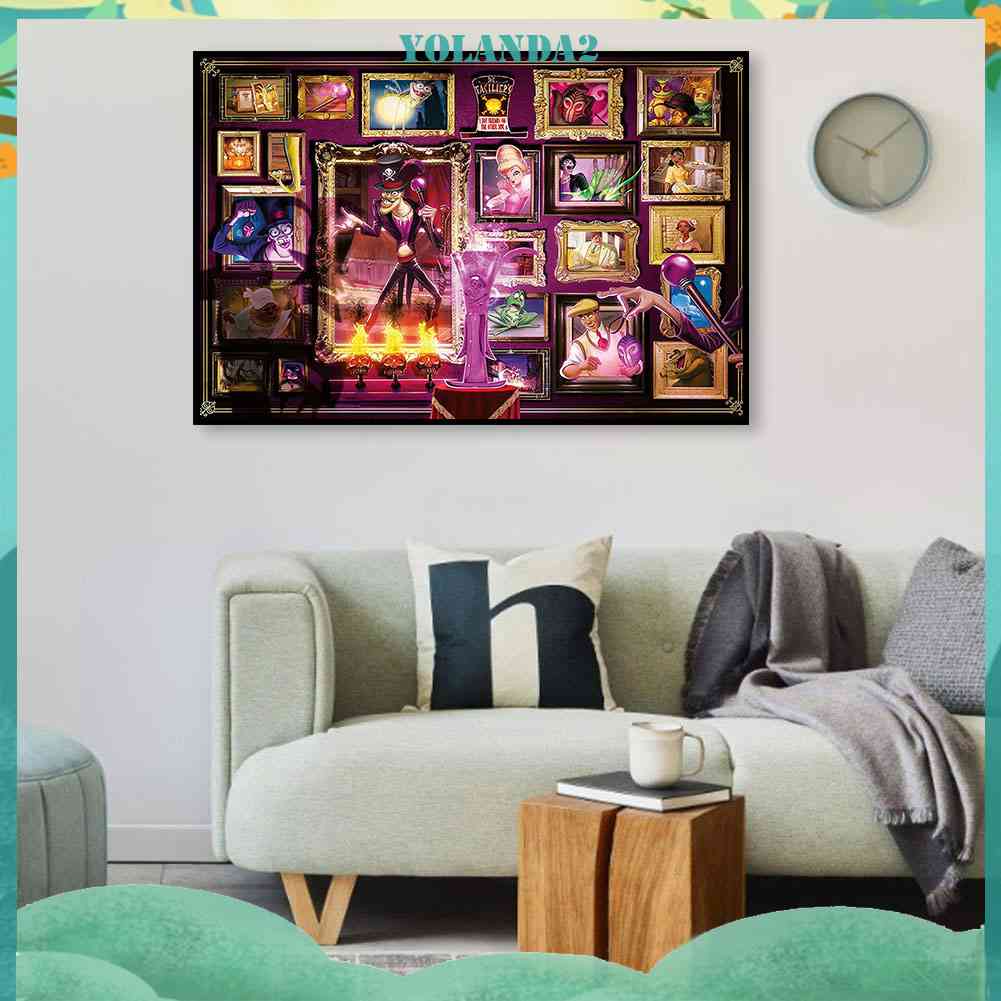 Bộ Tranh Đính Đá Treo Tường Họa Tiết Nhân Vật Hoạt Hình Disney Độc Đáo