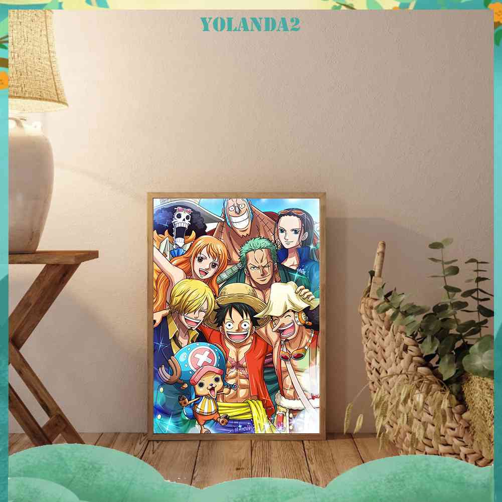 Bộ Tranh Đính Đá 5D Tự Làm Họa Tiết One Piece Độc Đáo