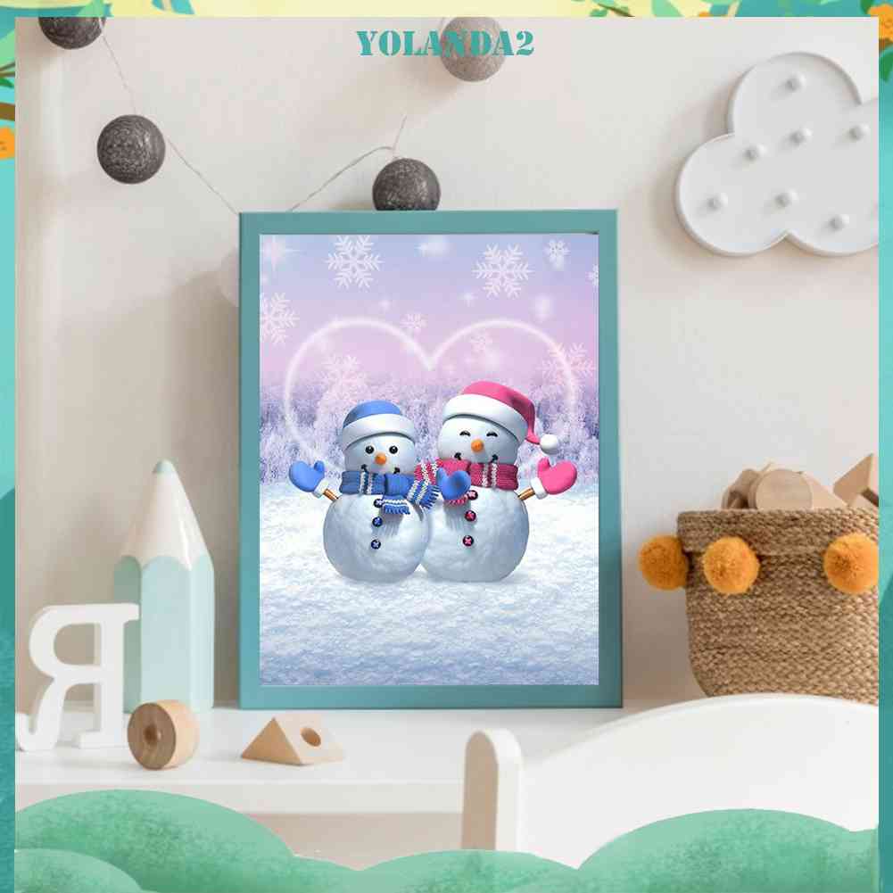 Tranh Đính Đá Kim Cương Toàn Bộ 5D DIY Hình Người Tuyết