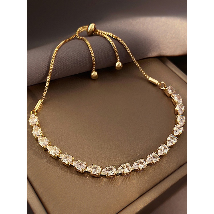 Vòng Tay Đính Đá Lấp Lánh Sang Trọng Phong Cách Hàn Quốc Cho Nữ