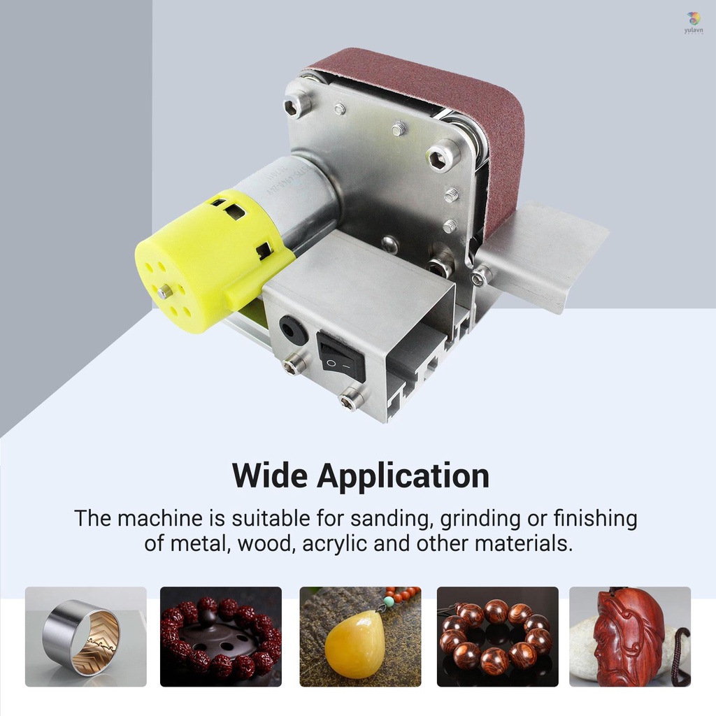 Máy Mài Đánh Bóng Mini Geevorks 7 Tốc Độ Với 10 Dây Đai Bằng Acrylic Kim Loại / Gỗ / Kim Loại