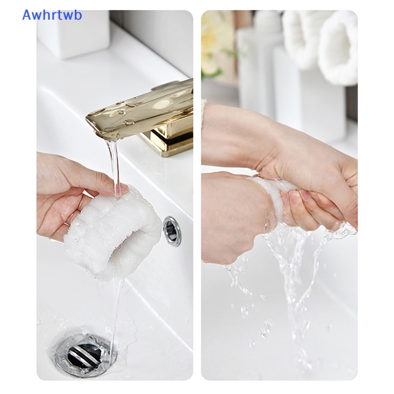 1 Cặp Băng Đeo Cổ Tay Thấm Hút Mồ Hôi Linh Hoạt Có Thể Tái Sử Dụng Cho Rửa Mặt Mới