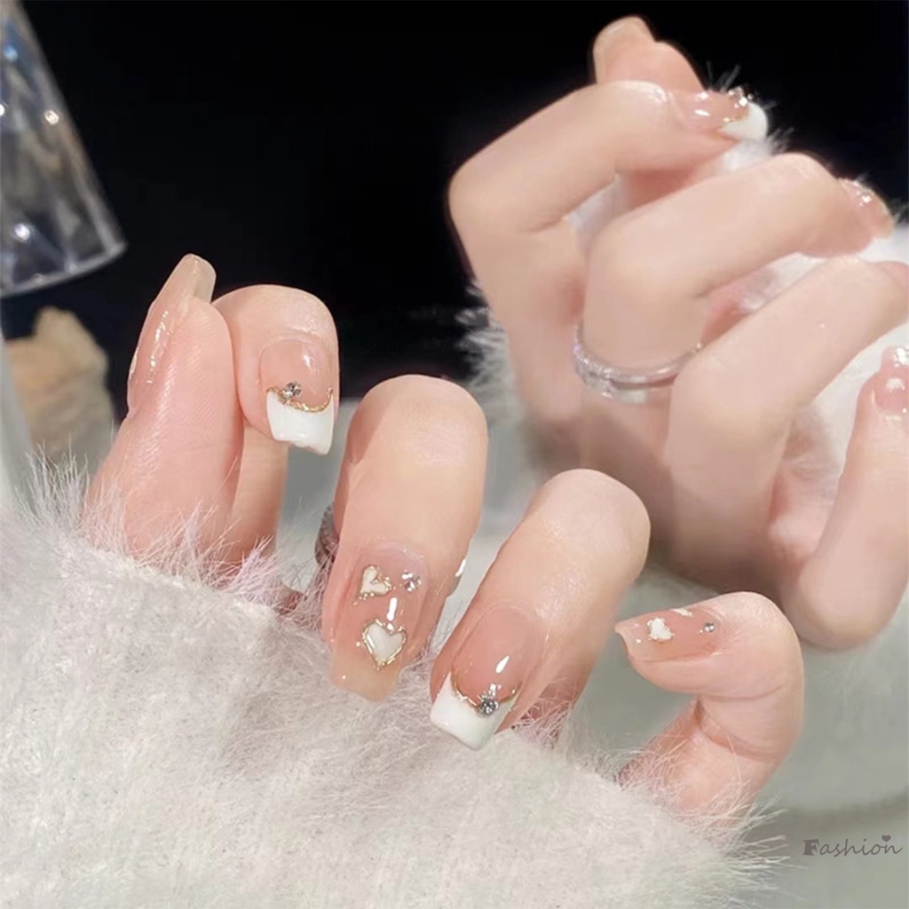 Bộ Móng Tay Giả Màu Hồng Phong Cách Công Chúa Xinh Xắn