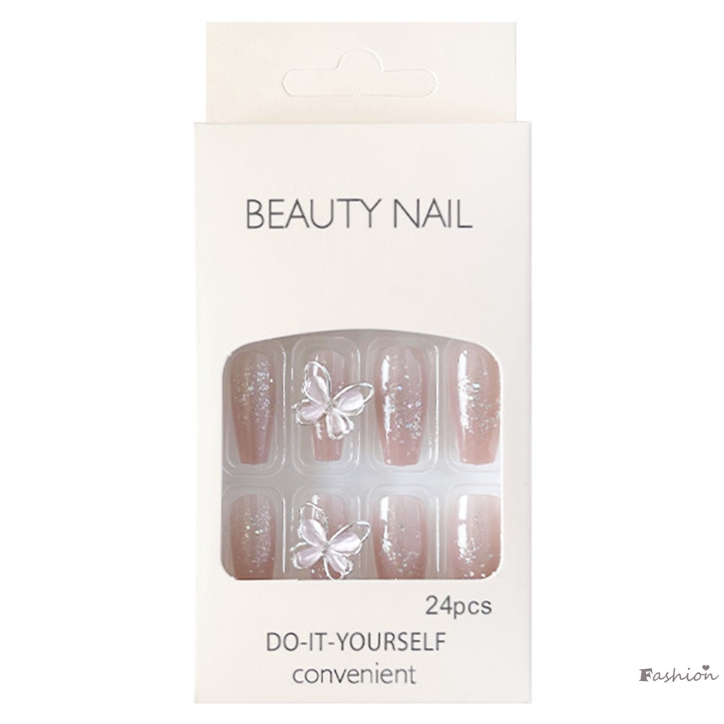 Móng Tay Giả Hình Bướm Hồng Ngọt Ngào Và Quyến Rũ Có Thể Tái Sử Dụng