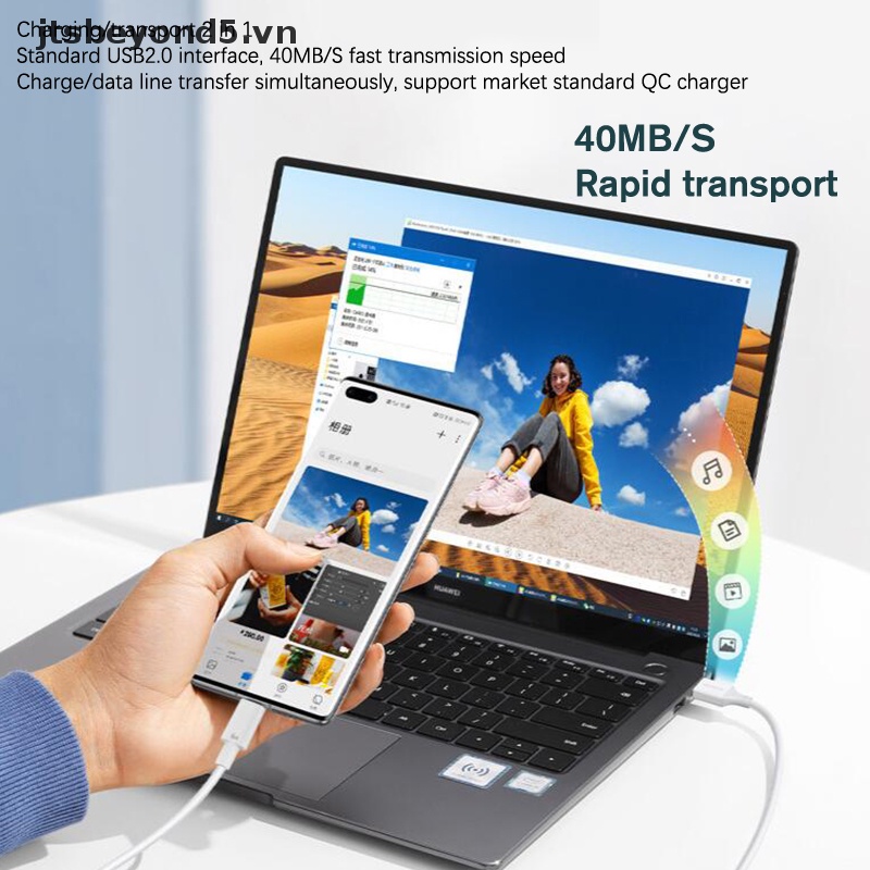 JY 1/1 5 dặm 6A 66W USB Type-C siêu nhanh phí cáp cho XIAOMI Samsung Huawei ..