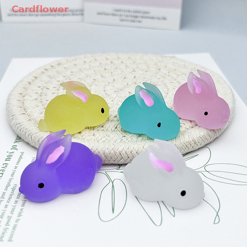 2 Mô Hình Thỏ Nhựa Phát Quang Trang Trí Bảng Điều Khiển Xe Hơi Mới