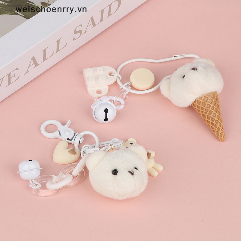 Móc Khóa Hình Cây Kem Nhồi Bông Đáng Yêu