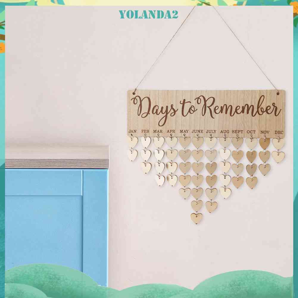 Lịch Nhắc Nhở Ngày Nhắc Nhở Treo Tường Bằng Gỗ Hình Trái Tim DIY