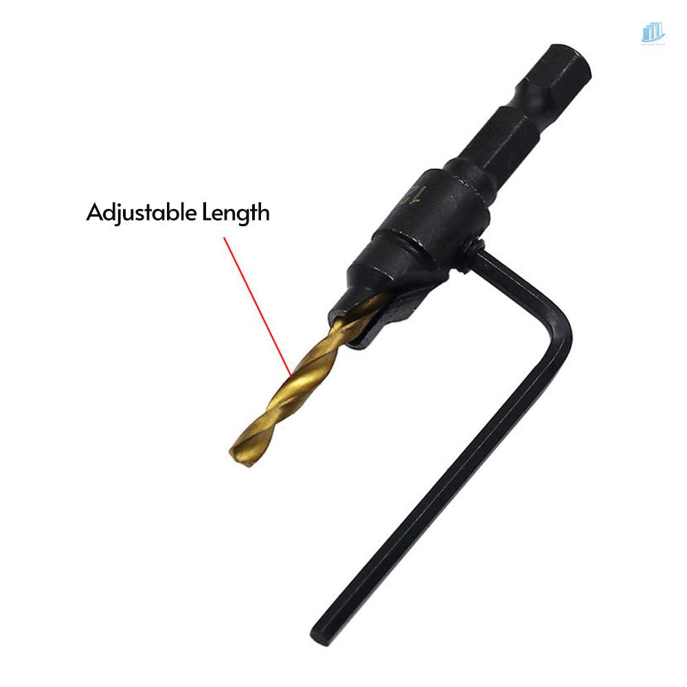 Bộ 5 Mũi Khoan Thép Tốc Độ Cao (s2mwvn) Với 1 Chìa Vặn Lục Giác Dùng Làm Đồ Gỗ