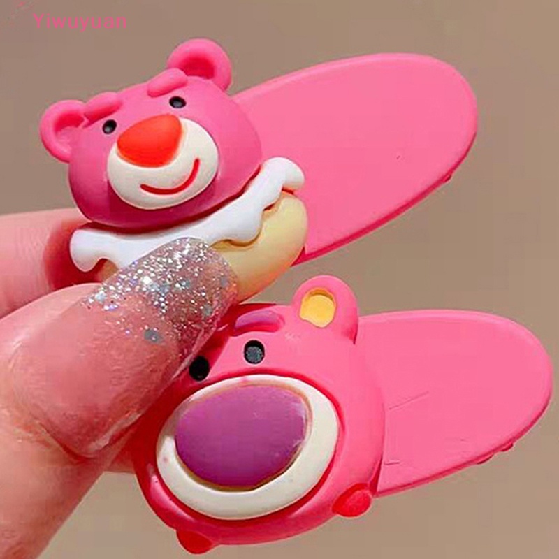 Bộ 5 Kẹp Tóc Hình Trái Dâu Tây / Gấu Hoạt Hình Dễ Thương Cho Bé Gái