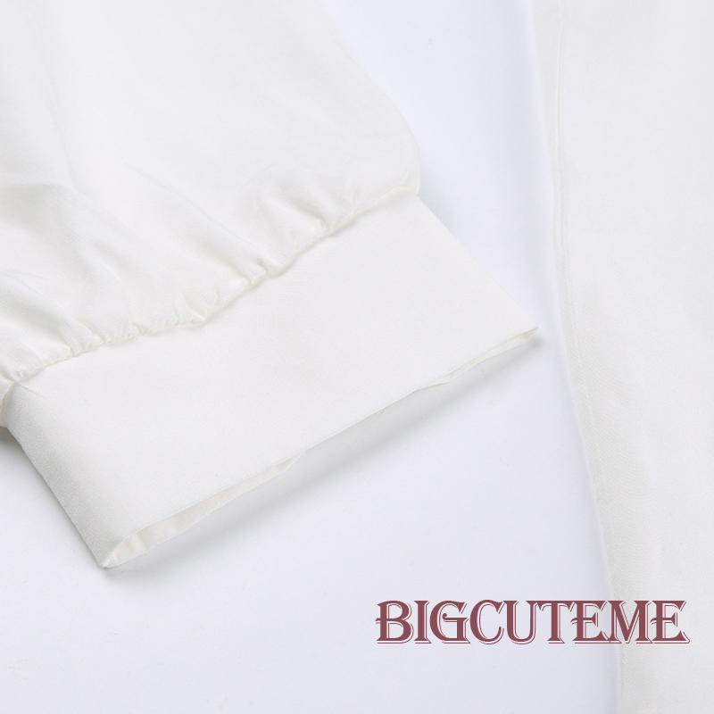 Áo Sơ Mi Tay Dài Dáng Rộng Màu Trơn Thắt Nút Phong Cách Đường Phố Cá Tính Cho Nữ