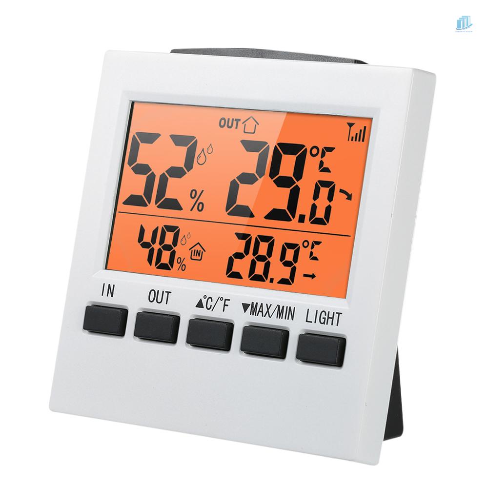 Đồng Hồ Kỹ Thuật Số Không Dây Cho Đo Nhiệt Độ Trong Nhà / Ngoài Trời °C/°F Đồng Hồ Đo Nhiệt Độ Và Độ Ẩm Max Min Chuyên Dụng