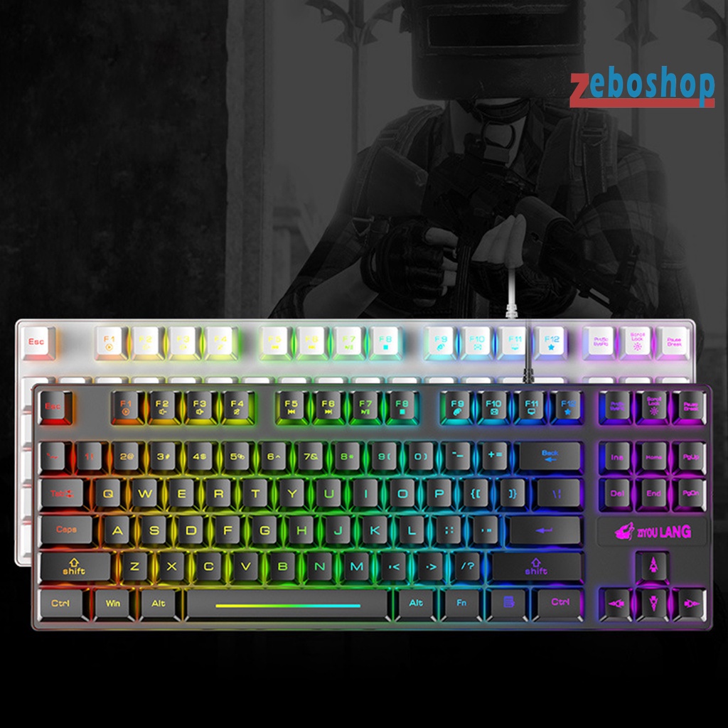 Bàn Phím Cơ K16 87 Phím Chống Nước Có Dây Màu Sắc RGB Dành Cho Máy Tính Notebook