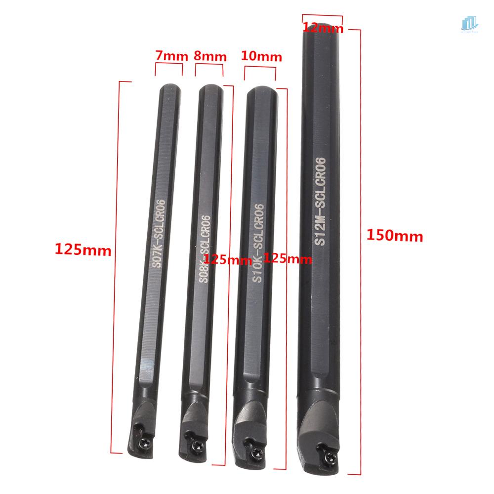 Set 4 Phụ Kiện 7 / 8 / 10 / 12mm S07K / S08K / S10K / S12M-SCLCR06 CNC Cho Máy Tiện060204 Bộ 4 Món Gồm Cây Chèn + Dụng Cụ Vệ Sinh Chuyên Dụng