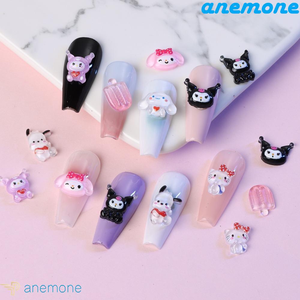 Phụ Kiện Trang Trí Móng Tay 3D Hình Chó Mèo Kuromi Kitty Dễ Thương
