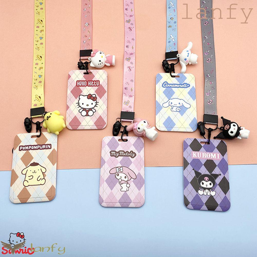 Dây Đeo Thẻ / Chìa Khóa / Xe Buýt Kuromi Melody / Cinnamoroll Purin Kèm Móc Treo Chìa Khóa Ốp