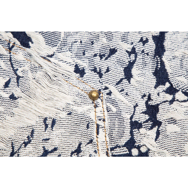 L88v &amp; - Quần Short denim Phối Tua Rua In Logo Hoa Hồng Thời Trang Đường Phố Mới Nhất Cho Nam Và Nữ Cùng Phong Cách Jrtsyhrtfjyg