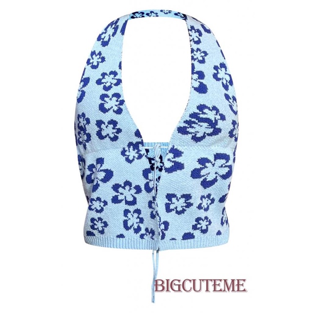 Bộ Trang Phục 2 Mảnh Gồm Áo Dệt Hoa Không Tay + Chân Váy Quấn Màu Xanh Dương Cho Nữ