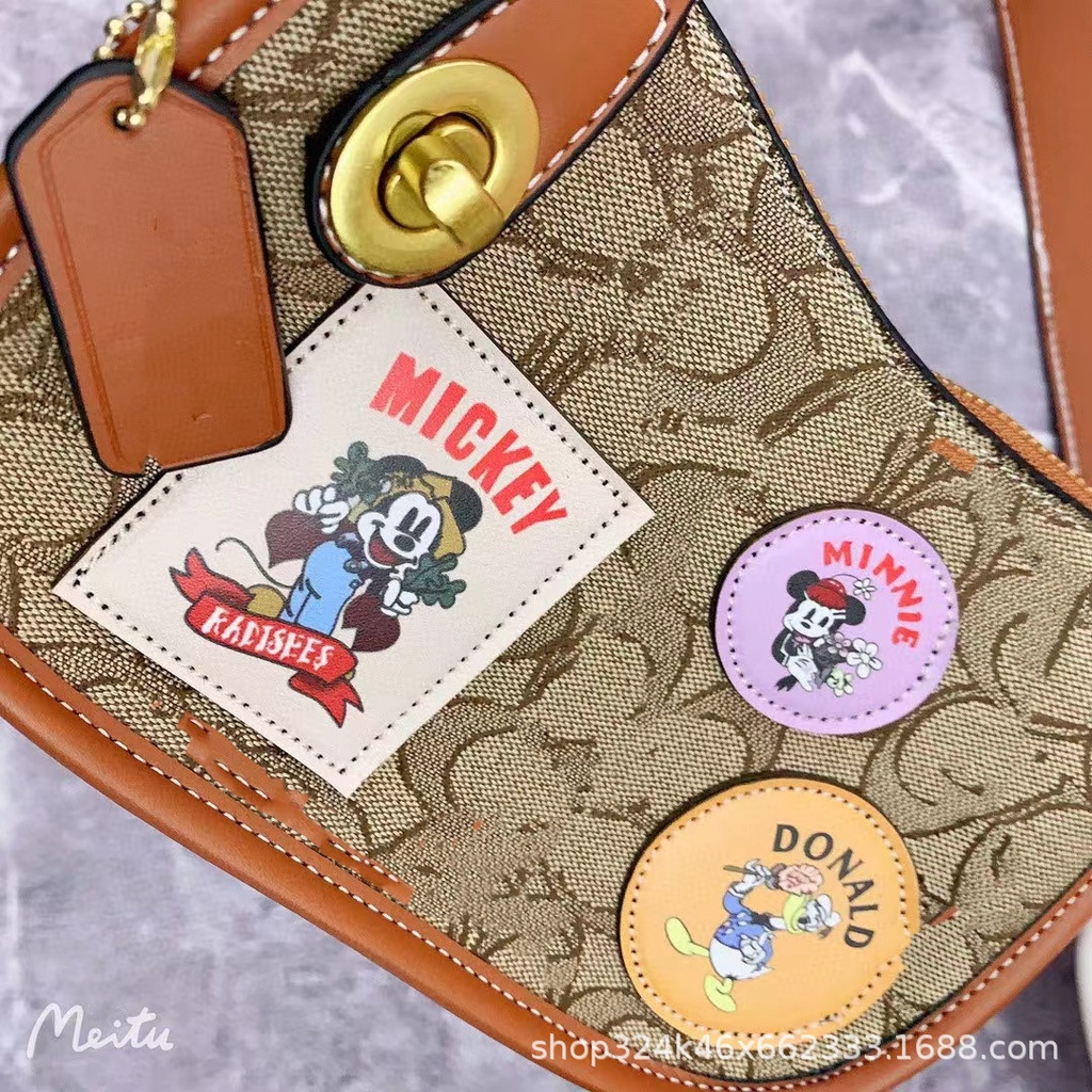 Túi Xách Nữ Coach Túi Nách Thời Trang Mahjong Cổ điển Túi Xách Kỷ Niệm Phong Cách Thương Hiệu Disney Co
