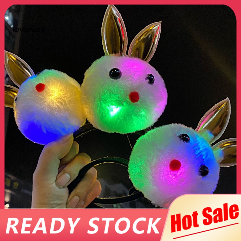 / Lo / Băng Đô Tai Thỏ Phát Sáng Không Phai Màu Đáng Yêu Cho Bữa Tiệc