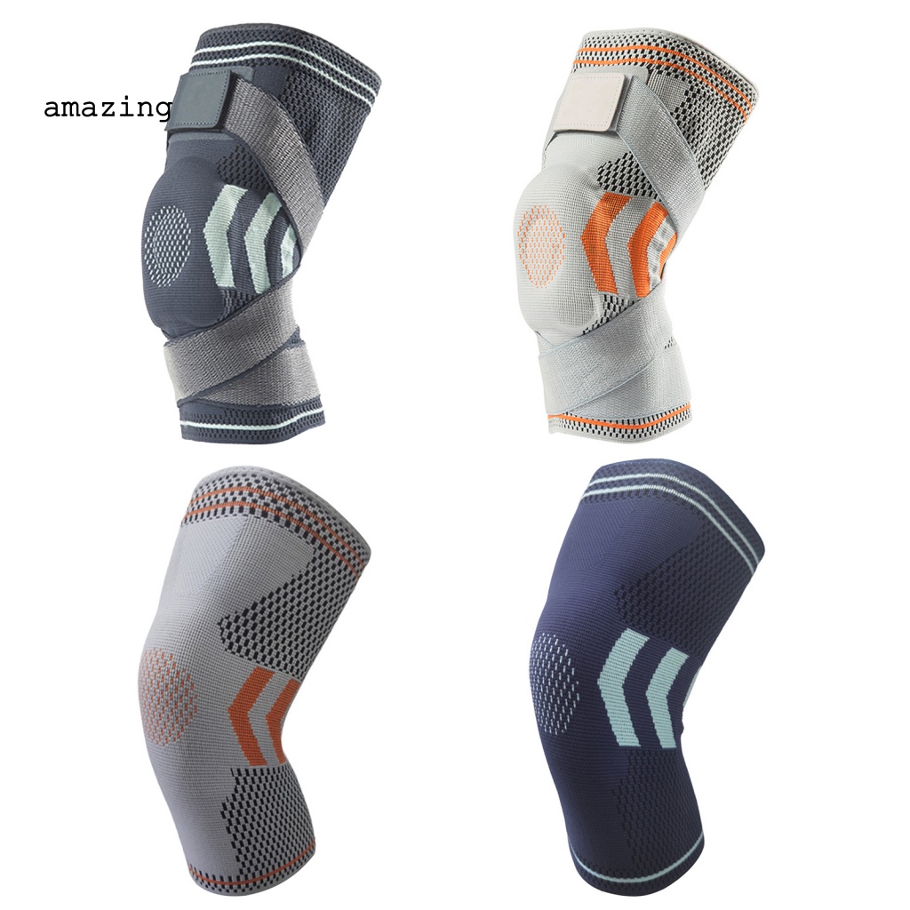 1 Băng Quấn Bảo Vệ Đầu Gối Bằng Vải Dệt Kim Co Giãn Thoáng Khí Hỗ Trợ Chơi Thể Thao