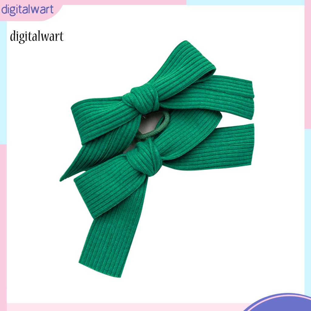 Kỹ Thuật Số| Set 2 Dây Cột Tóc Co Giãn Đính Nơ Dệt Kim Cho Nữ