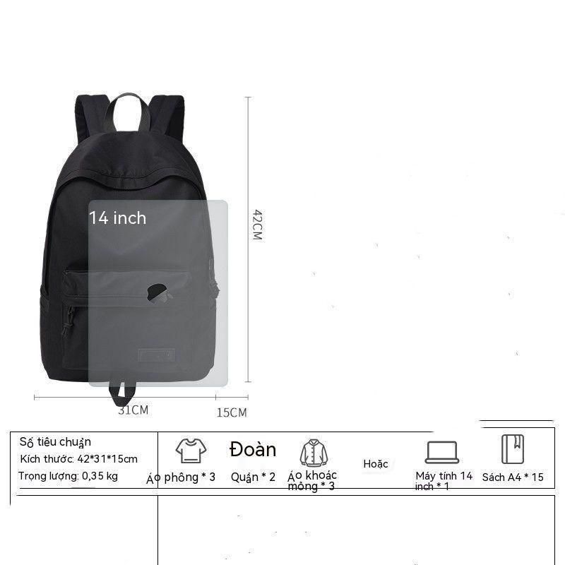 Balo Nam Túi Sách Đơn Giản Ba Lô Máy Tính Du Lịch Dung Tích Lớn Thể Thao Thoải Mái Cho Học Sinh Trung Học Phổ Thông Nữ