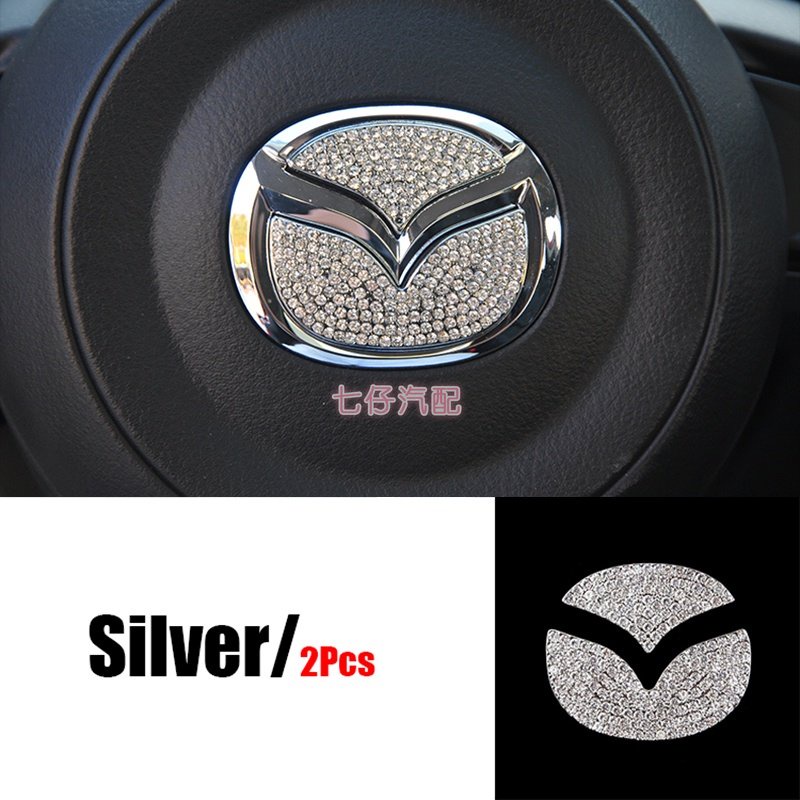 Miếng Dán Đính Kim Cương Trang Trí Vô Lăng Xe Hơi Mazda Axela cx3 CX5 CX4 Mazda 3 5 6