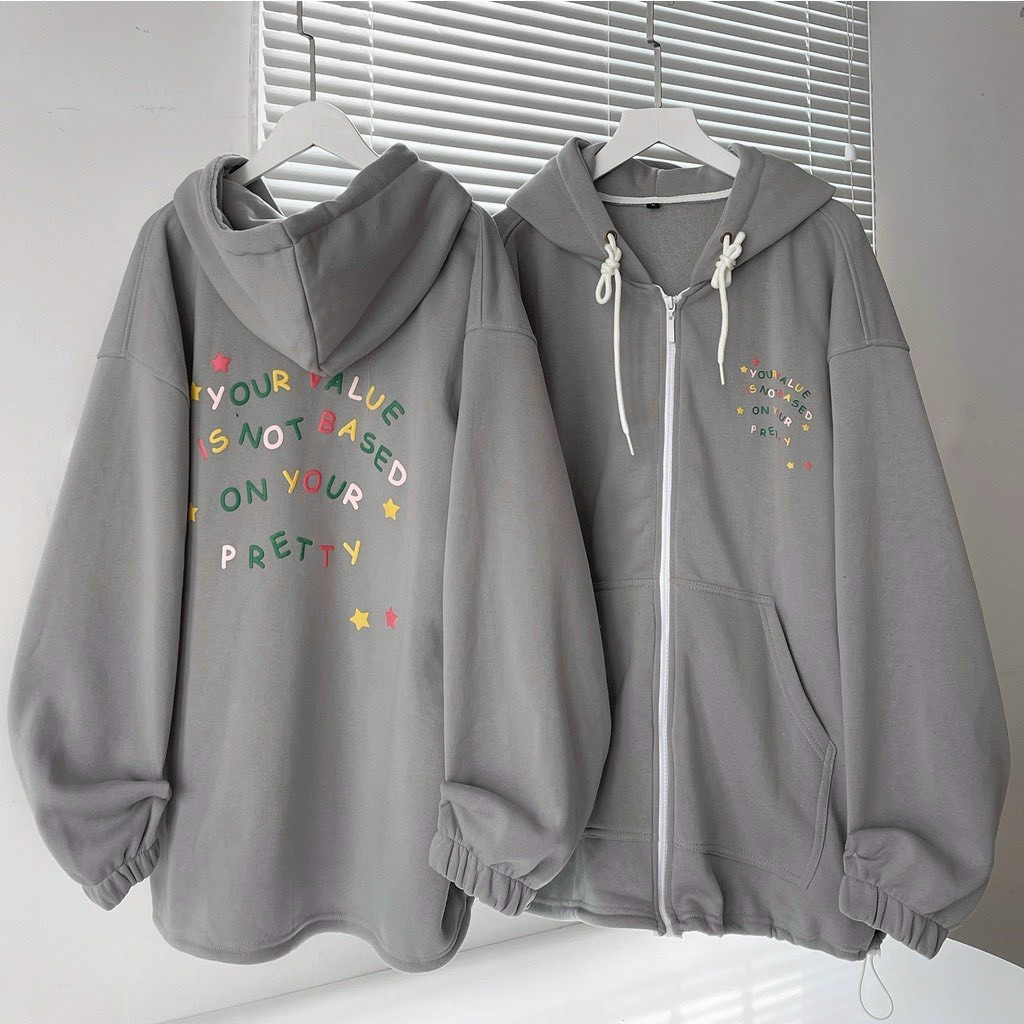 Áo Khoác Hoodie, Áo Khoác Nam Nữ Logo In Bảng Chữ Cái Đầy Màu Sắc Chất Nỉ Bông Dày Đẹp Phong Cách Hàn Quốc Hot Trend.XTA