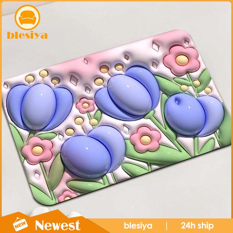 Thảm lót cửa chùi chân Mềm Mại Chống Trượt In Họa Tiết Hoa 3D Dành Cho Phòng Tắm / Nhà Bếp