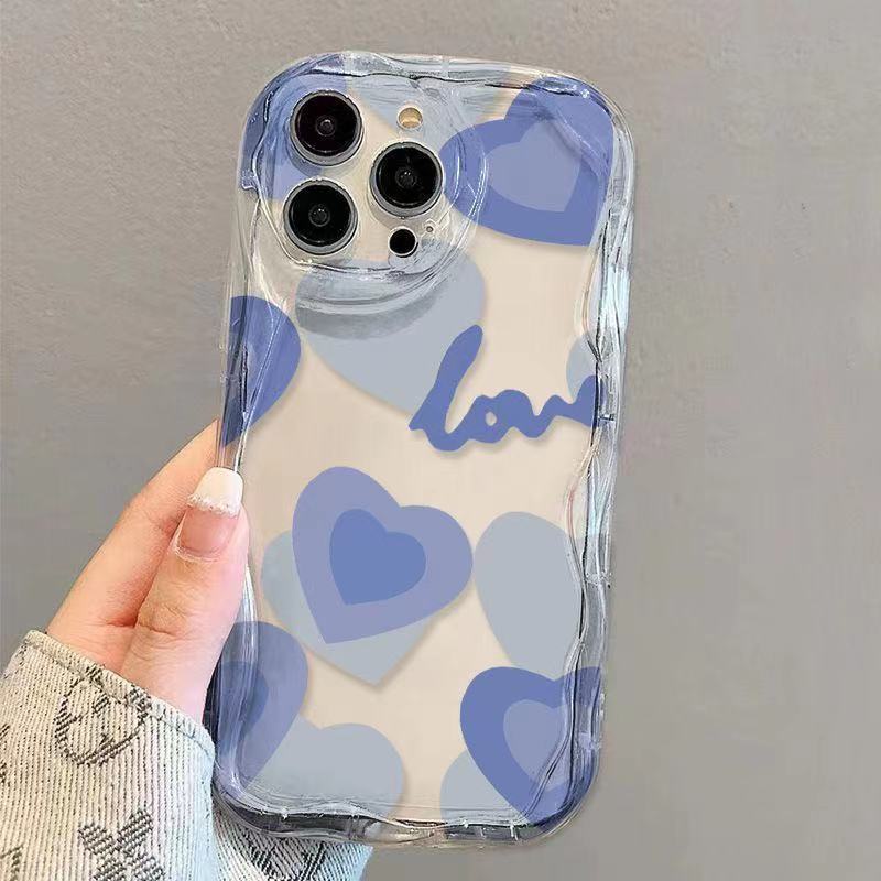 Ốp Điện Thoại TPU Mềm Trong Suốt Chống Sốc Họa Tiết Trái Tim Cho Iphone 14 Plus 13 Pro Max 12 Mini 11 X Xs Xr 8 7