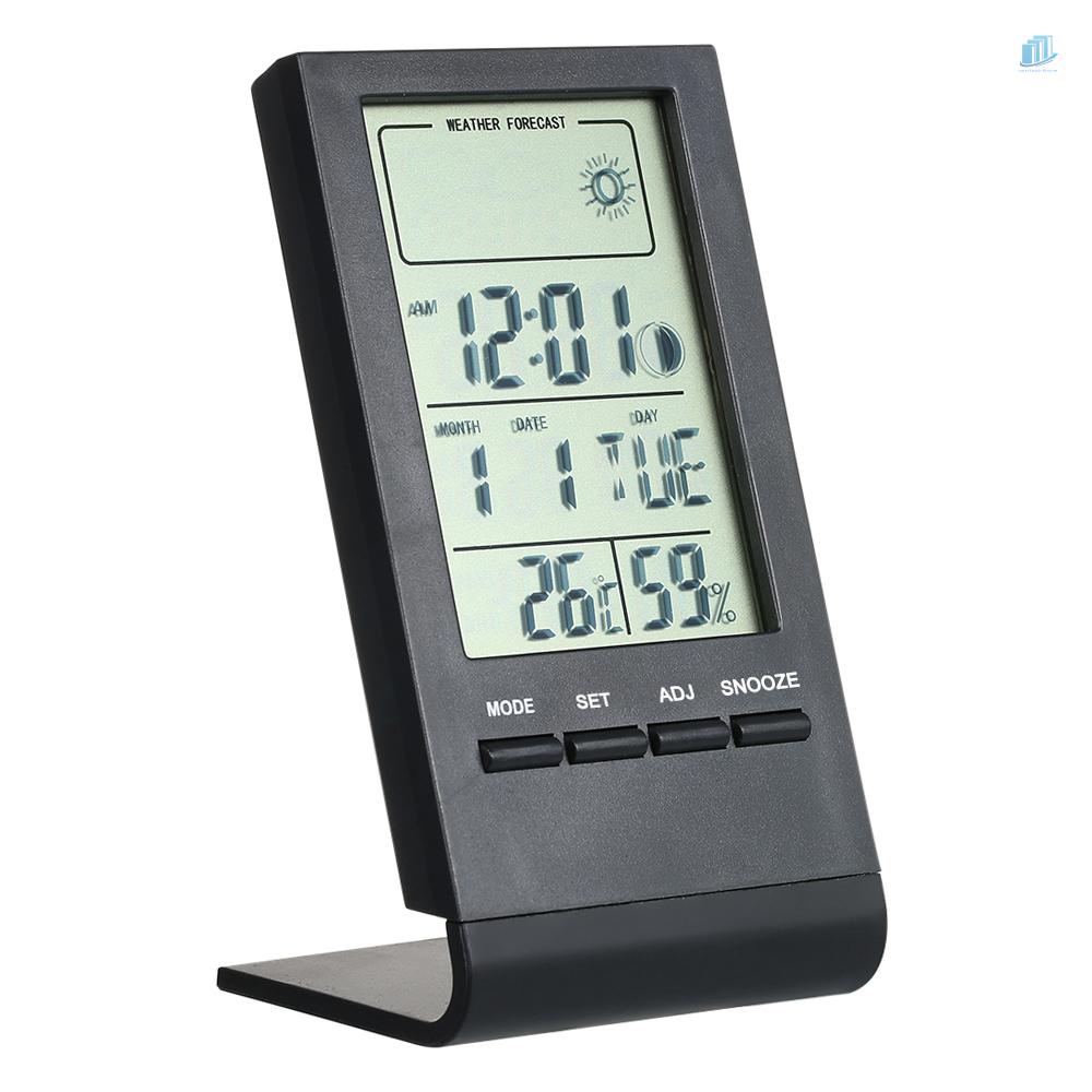 Nhiệt Kế Điện Tử Mini Thông Minh °C/°F Đồng Hồ Báo Thức Hiển Thị Nhiệt Độ Và Độ Ẩm