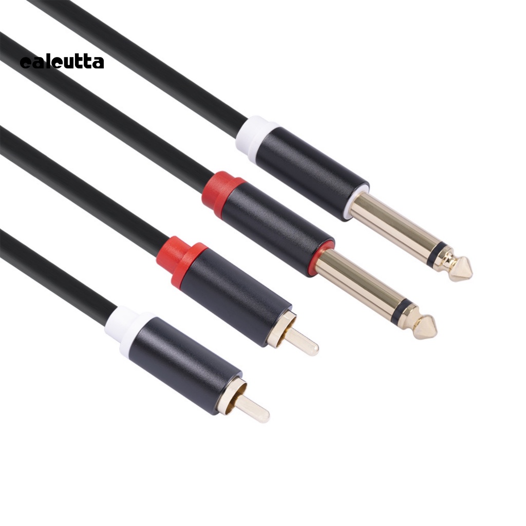 Cáp Âm Thanh Mạ VàNg 2 RCA ĐầU CắM Sang ĐầU CắM 2X6.35Mm AUX Chuyên DụNg