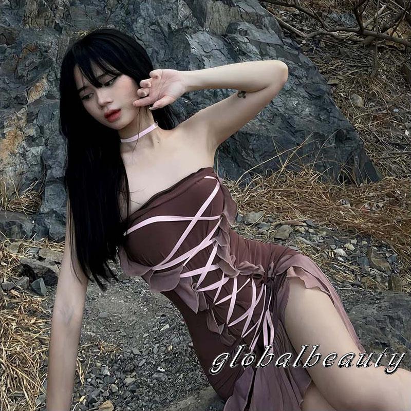 Đầm Ngắn Không Tay Hở Lưng Thiết Kế Độc Đáo Thời Trang Mùa Hè Cho Nữ