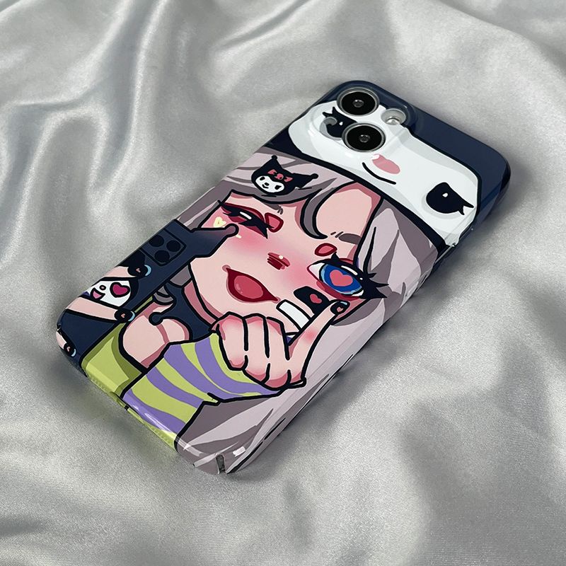 Ốp Điện Thoại Cứng Họa Tiết Cô Gái Dễ Thương Cho Iphone xr14pro xs 13 81211 max 7 6Ts
