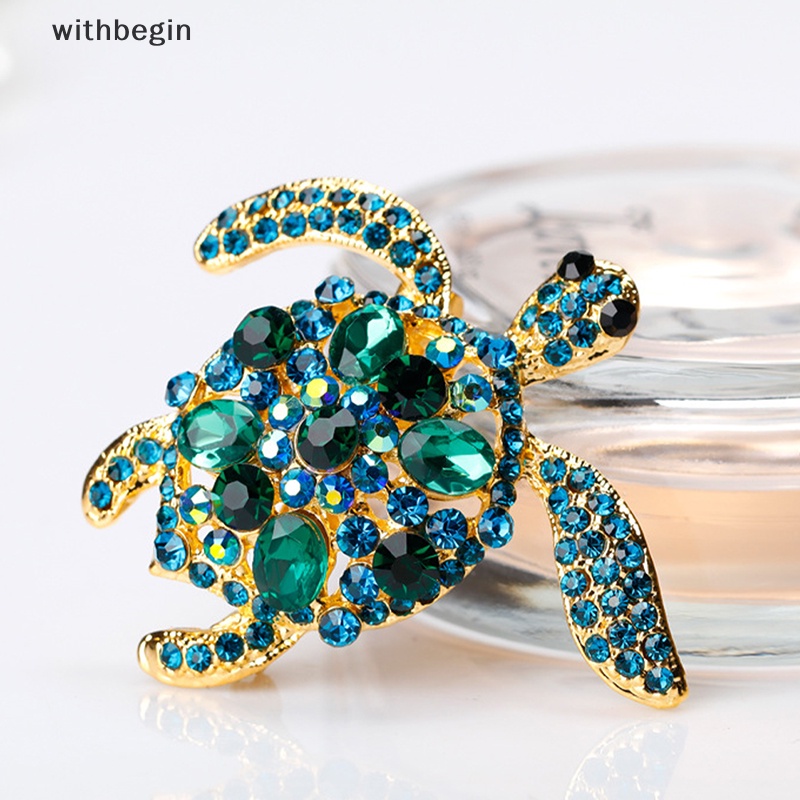 Ghim Cài Áo Hình Rùa Biển Đính Đá Xanh Lá Hợp Thời Trang Cho Nữ