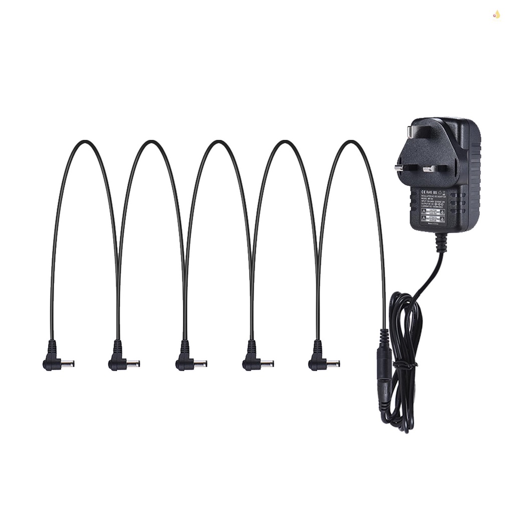 Bộ Chuyển Đổi Nguồn Điện 9V DC 1000mA 5 Chiều Chuyên Dụng Cho Đàn Guitar